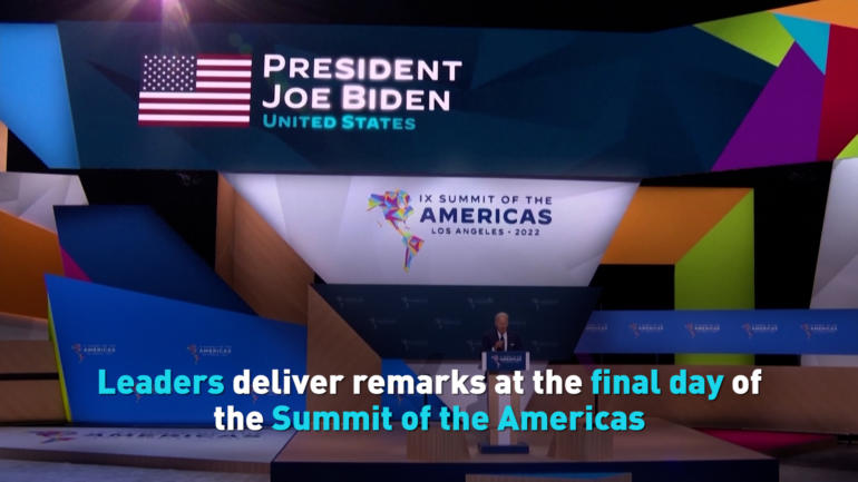 Leaders deliver remarks at the final day of the Summit of the Americas