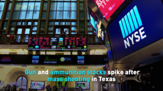 Gun and ammunition stocks spike after mass shooting in Texas