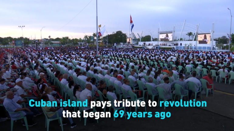 Cuban island pays tribute to revolution that began 69 years ago