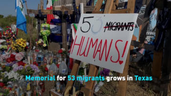 Memorial for 53 migrants grows in Texas