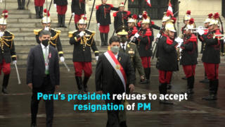 Peru’s president refuses to accept resignation of PM