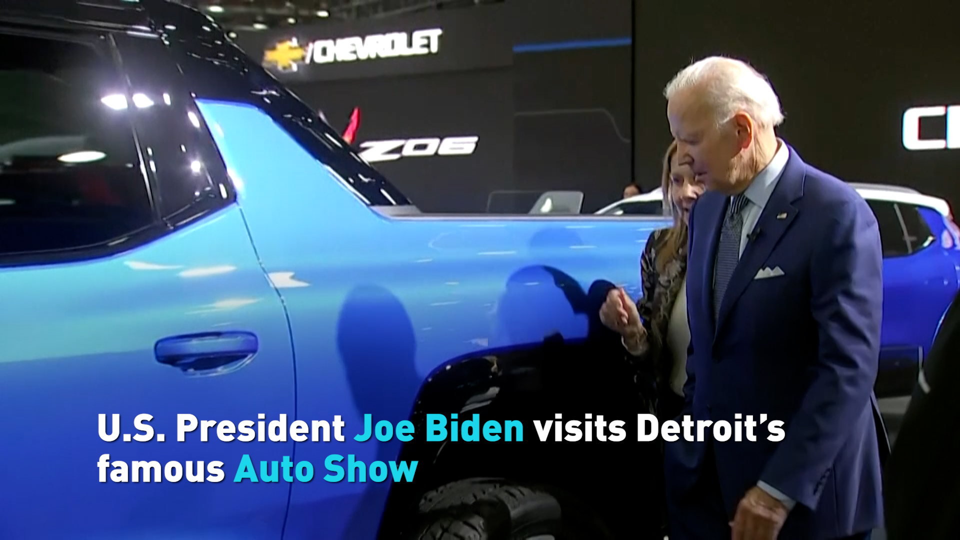 President Joe Biden tours the 2022 NAIAS