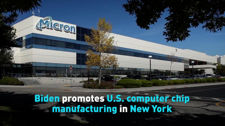 Biden promotes U.S. computer chip manufacturing in New York