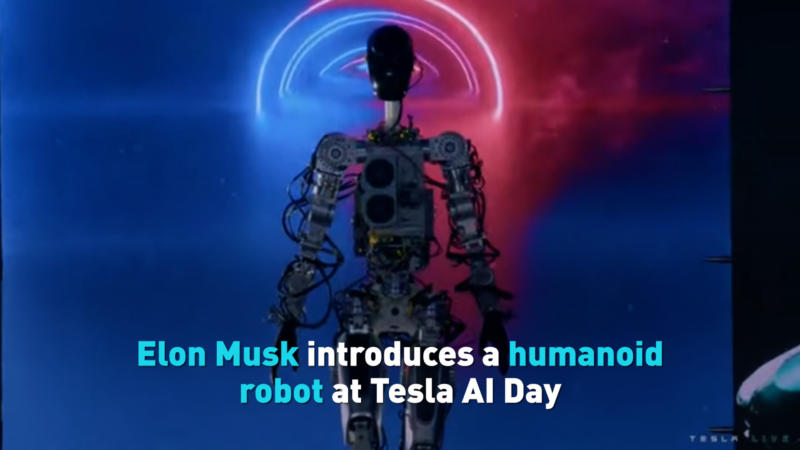Elon Musk introduces a humanoid robot at Tesla AI Day