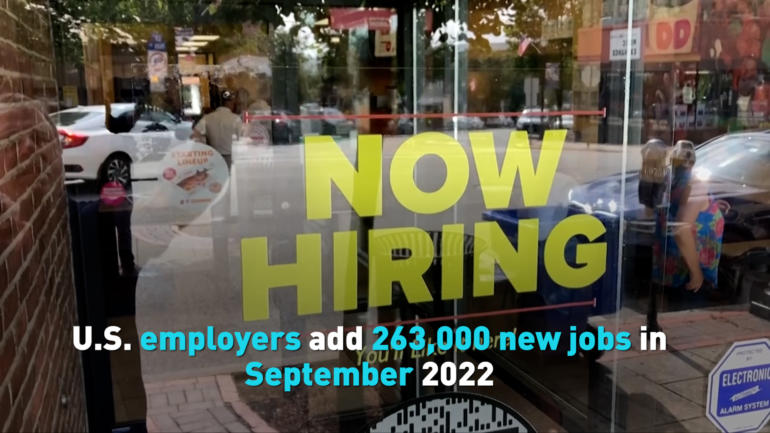 U.S. employers add 263,000 new jobs in September 2022