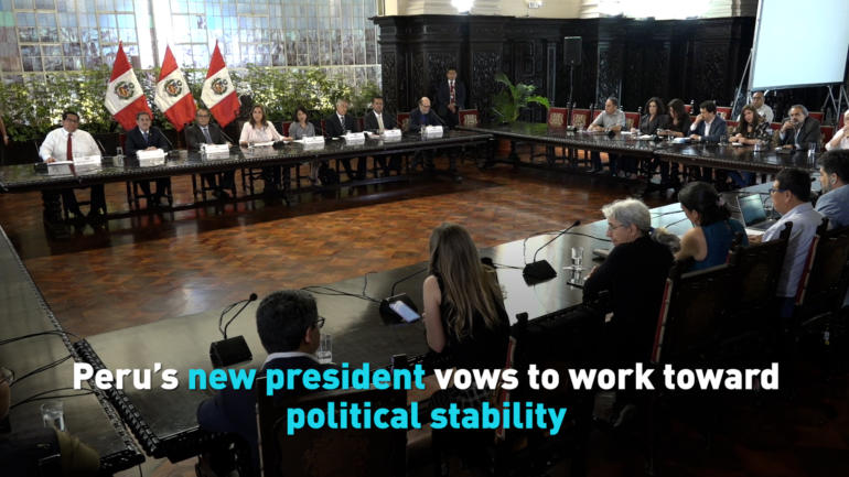 Peru’s new president vows to work toward political stability