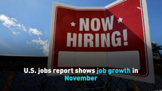 U.S. jobs report shows job growth in November