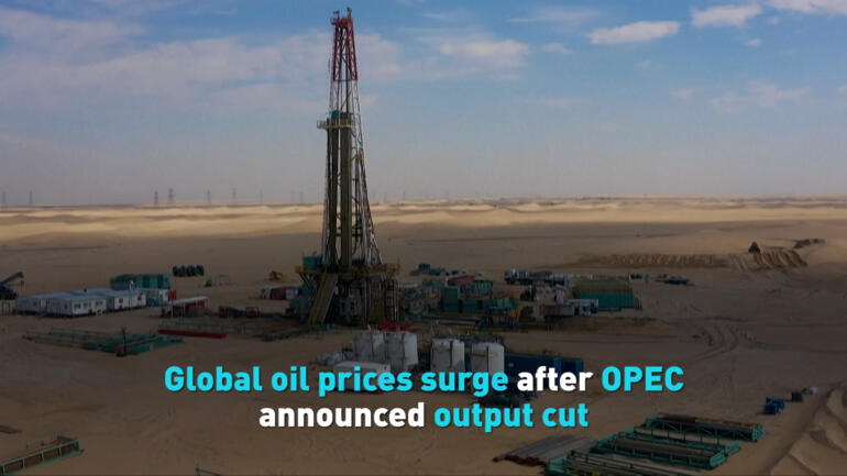 Global oil prices surge after OPEC announced output cut