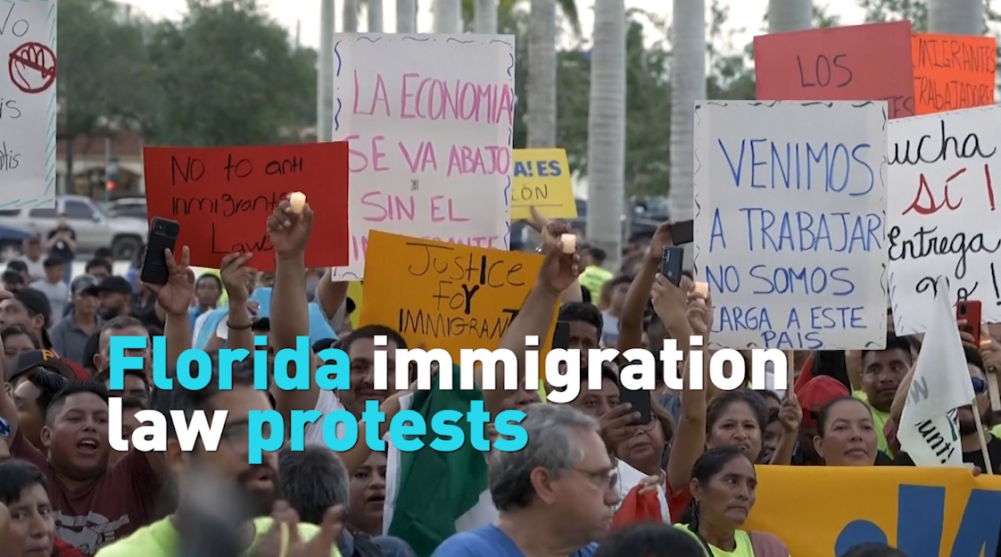 Protests against new Florida immigration law CGTN America