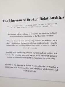 Exhibit at the Museum of Broken Relationships in Los Angeles, California, which focuses on objects from failed love donated by the public. The Los Angeles museum opened in June. The first Museum of Broken Relationships is in Zagreb, Croatia, conceptualized by Olinka Vištica and Dražen Grubišić. (Photo: May Lee, CCTV)