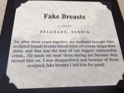 Exhibit at the Museum of Broken Relationships in Los Angeles, California, which focuses on objects from failed love donated by the public. The Los Angeles museum opened in June. The first Museum of Broken Relationships is in Zagreb, Croatia, conceptualized by Olinka Vištica and Dražen Grubišić. (Photo: May Lee, CCTV)