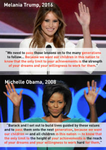 Melania plagiarizes Michelle Obama's 2008 speech