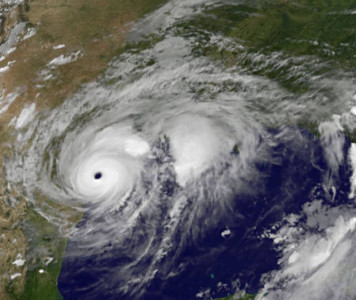 At 6 pm CDT, Aug 25, the National Hurricane Center noted that Harvey had strengthened to a Category 4 Hurricane on the Saffir-Simpson Hurricane Wind Scale. Harvey's winds had increased to 130 mph (215 kph). Credits: NASA/NOAA GOES Project NASA Harvey satellite image