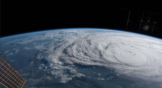 The International Space Station orbited over Hurricane Harvey and photographed the storm bearing down on the Texas coast. Photo Credit/ NASA Hurricane Harvey from NASA satellite