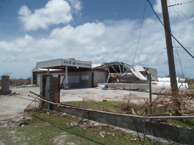 Houses are seen on September 8, 2017 in Codrington, Antigua and Barbuda, devastated by Hurricane Irma. (AFP PHOTO / Gemma HANDY)