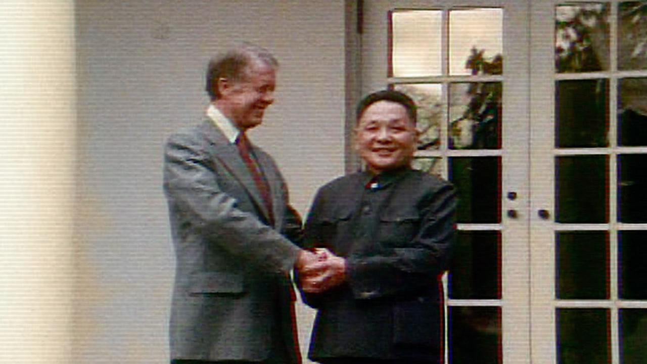 Deng Xiaoping arrives at the White House, the first Chinese leader to visit Washington, DC since the Communist Revolution.