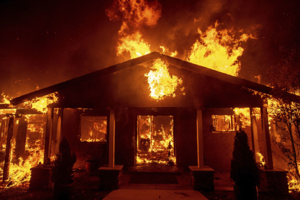 A home burns