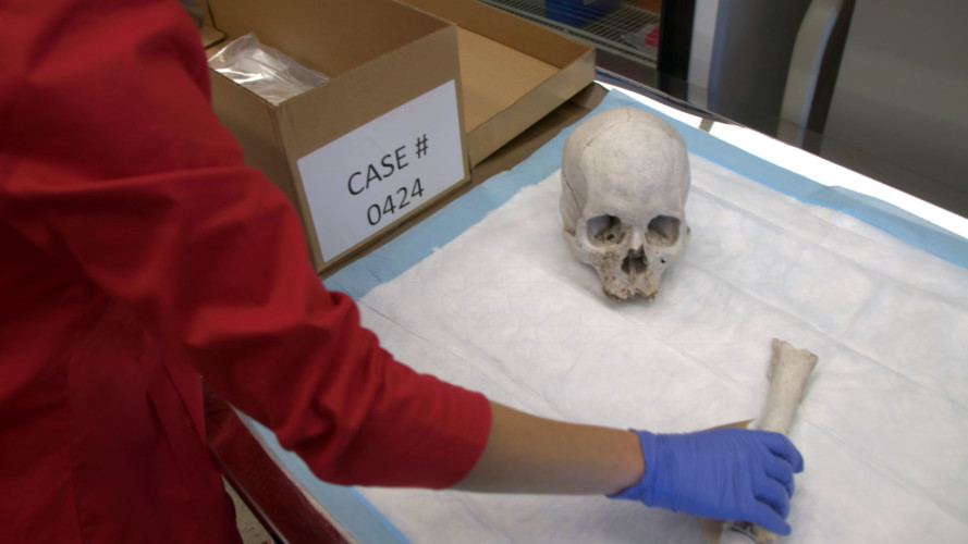An investigative reporter meets a forensic archeologist at a Texas university, who is working to identify the exhumed remains of improperly buried immigrants. With only a few bones, identifying them is nearly an impossible task.