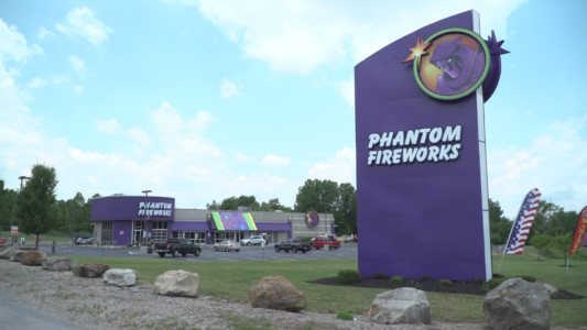 One of the 79 Phantom Fireworks shops. PHOTO/Dan Williams CGTN One of the 79 Phantom Fireworks shops