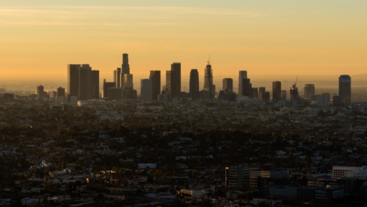 The skyline of the city of Los Angeles.