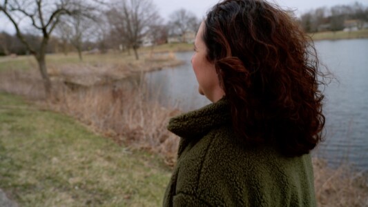 Laura Caringella walks in the parks outside her house in Hoffman Estates, Illinois.